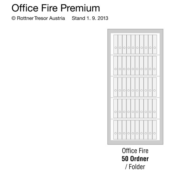 Rottner feuersicherer Stahlbüroschrank S2 Office 3 Fire Premium Zahlenkombinationsschloss lichtgrau